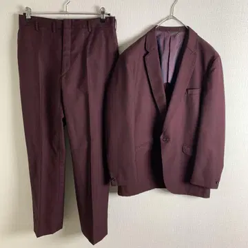 셋업 버건디 싱글 울 남성 구제 의류