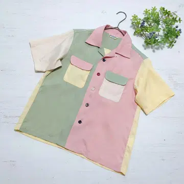 BEAMS BOY 빔즈 보이 레이온 오픈 카라 볼링 셔츠