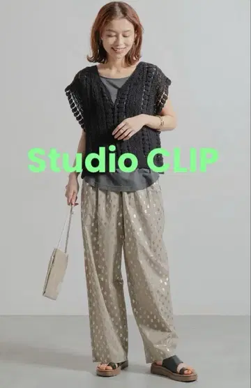 Studio CLIP 호일 프린트 팬츠 스튜디오 클립