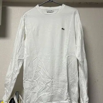 LACOSTE 화이트 롱 슬리브 티셔츠 US M