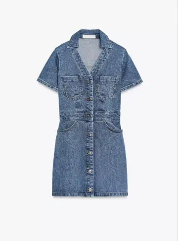 [ ZARA ] Z1975 미니 데님 숏 슬리브 원피스