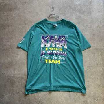 1990년대 Hanes 레슬링 프린트 Tee 싱글 스티치