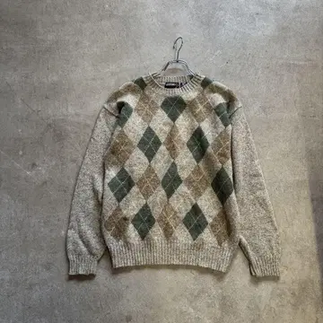 1990's LUCKY STRIKE 울 니트 아가일 스웨터