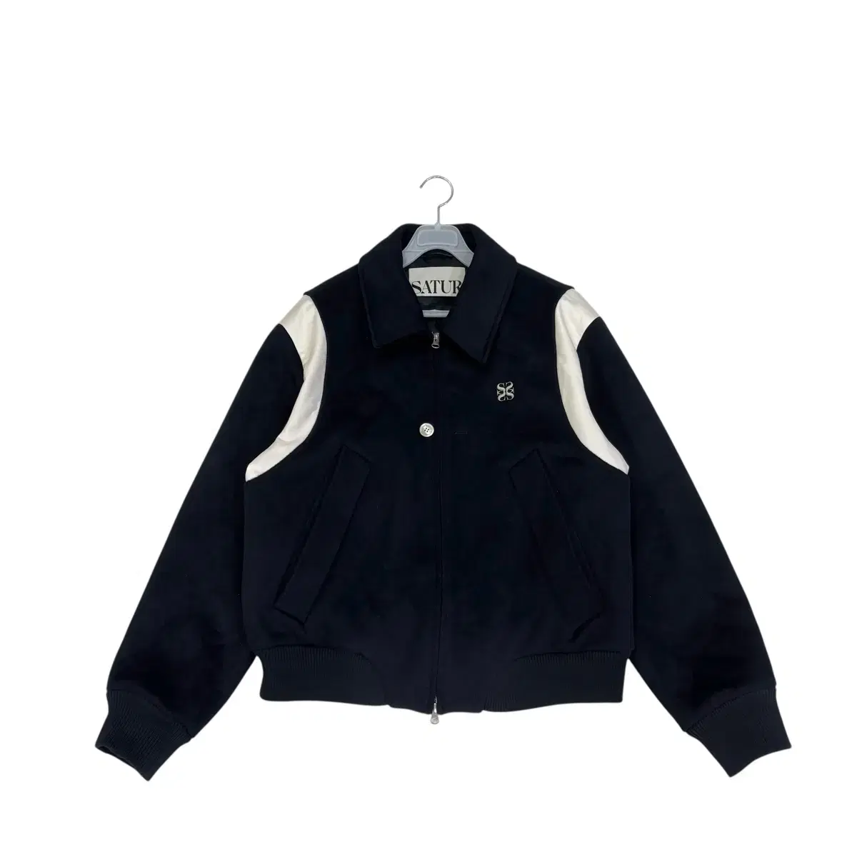 アウターその他 SATUR Percy wool blend varsity jacket classic navy SA241UJP2 SATUR | 세터 L Satur Navy Percy Wool Blend Varsity Jacket