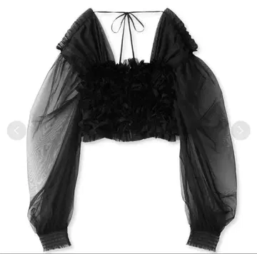 FURFUR 퍼퍼 블라우스 튤 프릴 블라우스