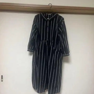 Samansa Mos2 스트라이프 패턴 칼라 원피스