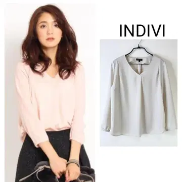 indivi [세탁 가능] 조젯 턱 블라우스