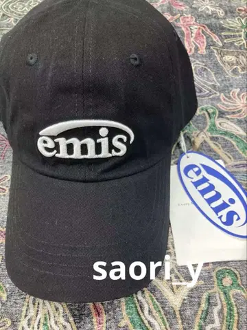 emis 블랙 캡 로고 자수