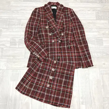 ZARA 트위드 자켓 스커트 셋업 XS 골드 버튼