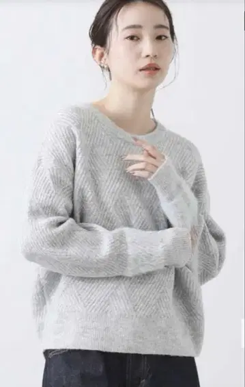 라메 바이어스 패턴 샤기 소매 택 포함 새상품