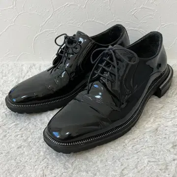 새상품급  ph7+ 가죽 신발 가죽 에나멜 블랙 24cm