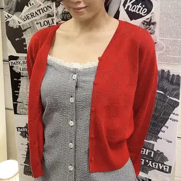 Katie 하트 무늬 가디건