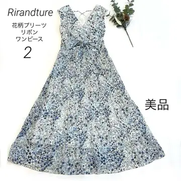 Rirandture 에어리 꽃무늬 플리츠 원피스 슬리브리스 2 새상품급