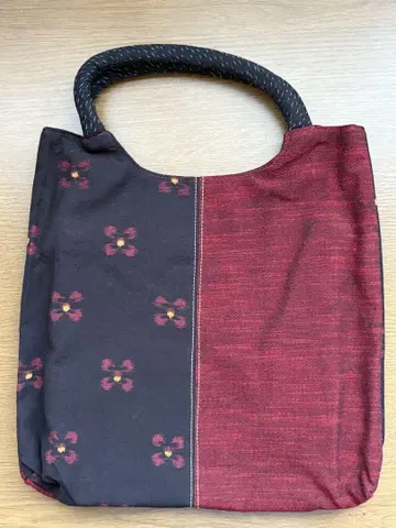 구루메 카스리 지퍼 토트백