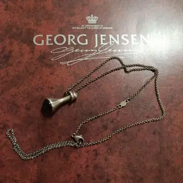 미사용 보관품 GEORG JENSEN 드롭 레트 펜던트 브라운 스톤