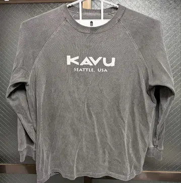 KAVU 그레이 롱 슬리브 맨투맨