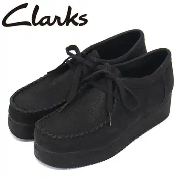Clarks 스웨이드 통굽 모카신 블랙