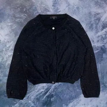 DAKS 가디건 다크 네이비 비즈 장식 S vintage