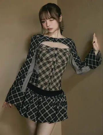andmary Nancy check tops black