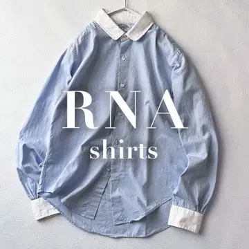 RNA 셔츠 블라우스 코튼 면 화이트 블루 긴팔 M1