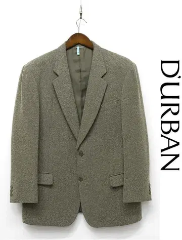 Z117/새상품급 DURBAN 트위드 자켓 헤링본 XL 그린 가을/겨울