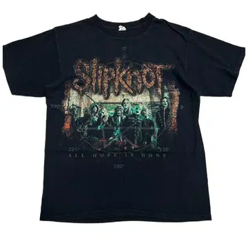Slipknot 그래픽 티셔츠 블랙 밴드 티 00년대 M
