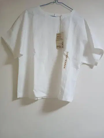 헴프 코튼 반팔 블라우스 화이트 M