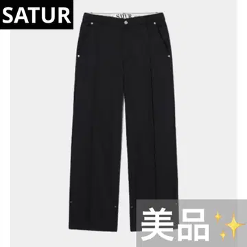 SATUR Loches 2Way Straight Pants Black M