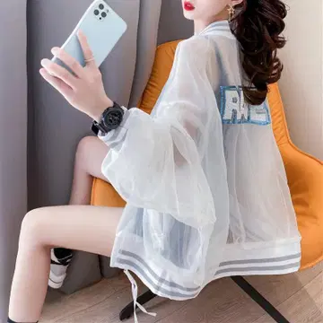시스루 베이스볼 블루종