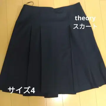 theory 플리츠 스커트 사이즈 4 네이비 일본제