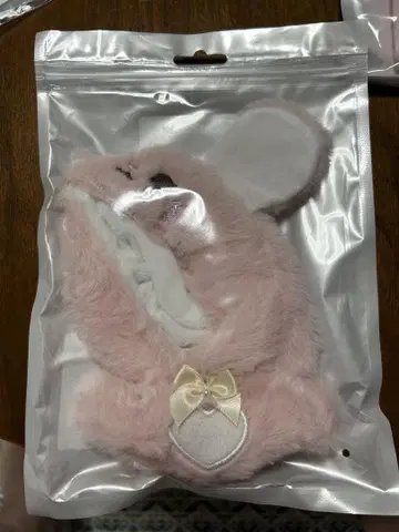 토끼 귀 달린 푹신푹신 아웃핏 10cm용