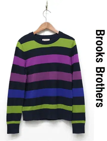Z104/Brooks Brothers 긴팔 니트 티셔츠 보더 S 네이비