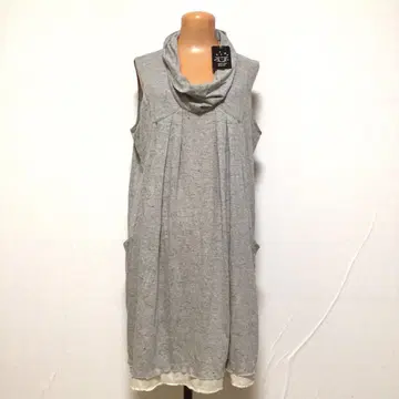 새상품 melange 슬리브리스 디자인 원피스 그레이 2