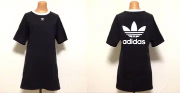 adidas 빅 로고 링거 넥 티셔츠 원피스 블랙 빅 OT
