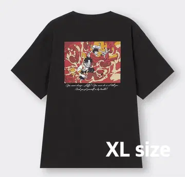 GU 원피스 콜라보 ONE PIECE 애니메이션 티셔츠 블랙 XL 사이즈