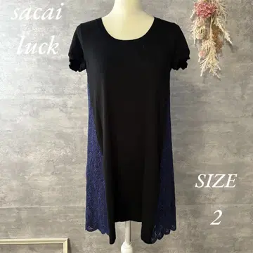 sacai luck 플라워 레이스 도킹 티셔츠 튜닉 반팔