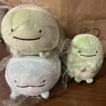 스미코구라시 봉제 인형 3개 세트 파랑 그린 연한 녹색
