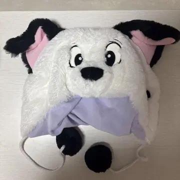 강아지 캐릭터 모자 플리스