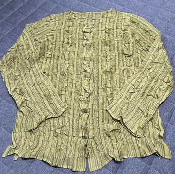 페플럼 PEPLUM YOSHIKI 셔링 가공 가디건 튜닉 상의