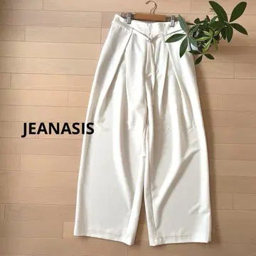 새상품급 JEANASIS 벨트 턱 와이드 팬츠 지나시스 화이트