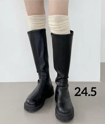 Heather 인 힐 스트레치 롱 부츠 블랙