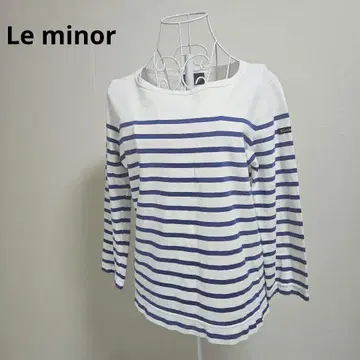 [세련된 인기 Le minor] 화이트 파랑 보더 티셔츠