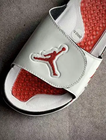 Jordan 비치 샌들 화이트/레드/블랙 20-30cm