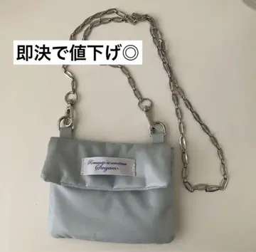 smyeon 스미 체인 컴팩트 립 파우치 라이트 블루 스카이블루