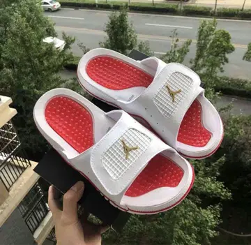 Jordan 화이트/레드 샌들 20-30cm