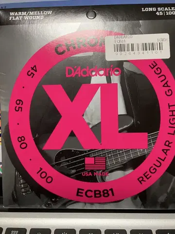 D'Addario ECB81 일렉 베이스 줄 플랫 와운드