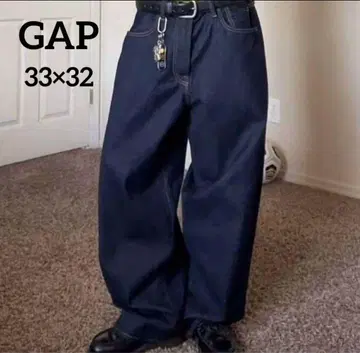 GAP 갭 슈퍼 배기 팬츠 데님 청바지 다크 린스 33 x 32