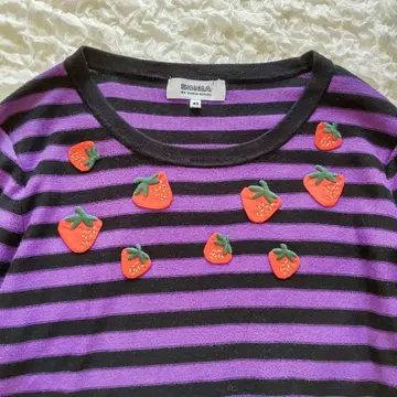 소니아 리키엘 SONIARYKIEL 코튼 니트 딸기 보더 40