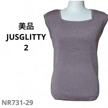 미품 JUSGLITTY 컷소 스퀘어넥 2 핑크 립 니트