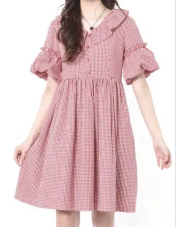 MILM Betty dress 체크 원피스 빨간색